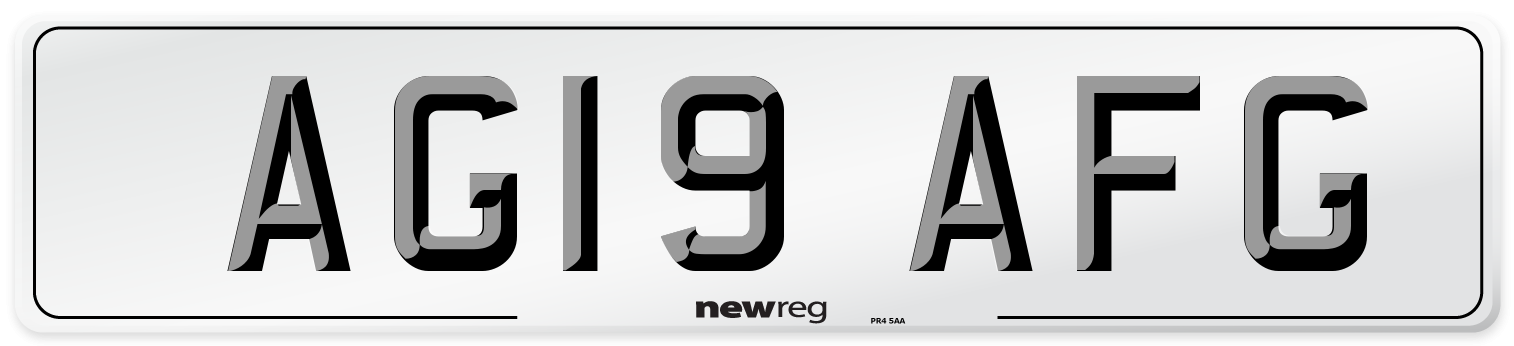 AG19 AFG Number Plate from New Reg